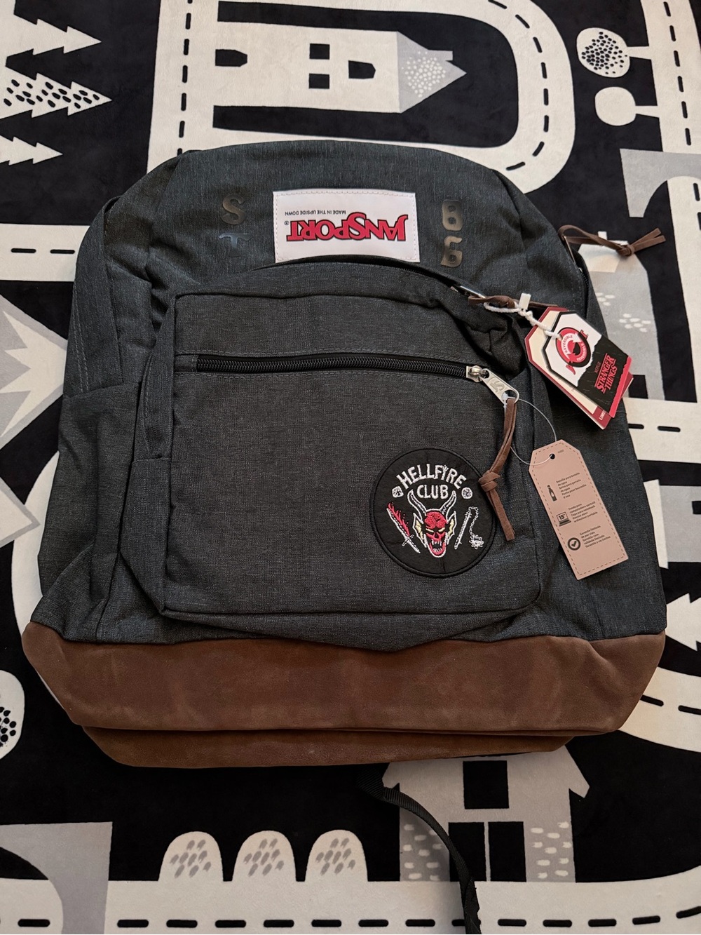 JanSport x Stranger Things Right Pack Hellfire Club Black Backpack NWT